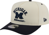 Michigan Wolverines New Era Arched Ivory A-Frame 9FIFTY Snapback Hat - Pro Jersey Sports