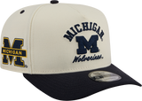 Michigan Wolverines New Era Arched Ivory A-Frame 9FIFTY Snapback Hat - Pro Jersey Sports