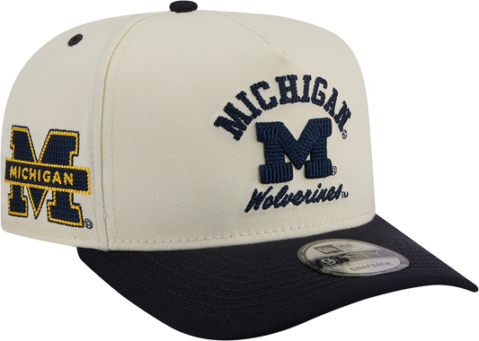 Michigan Wolverines New Era Arched Ivory A-Frame 9FIFTY Snapback Hat - Pro Jersey Sports