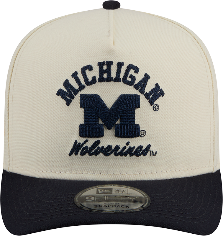Michigan Wolverines New Era Arched Ivory A-Frame 9FIFTY Snapback Hat - Pro Jersey Sports