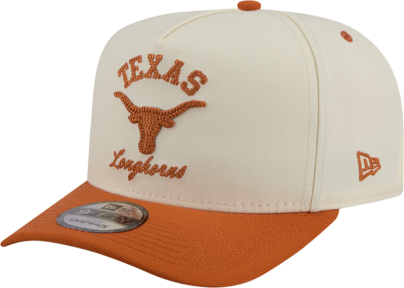 Texas Longhorns New Era Arched Ivory A-Frame 9FIFTY Snapback Hat - Pro Jersey Sports