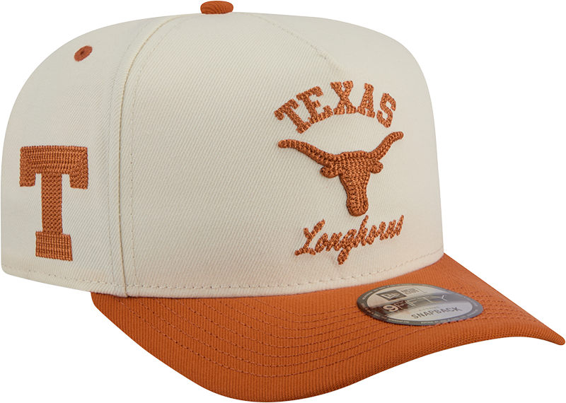 Texas Longhorns New Era Arched Ivory A-Frame 9FIFTY Snapback Hat - Pro Jersey Sports