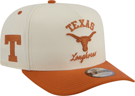 Texas Longhorns New Era Arched Ivory A-Frame 9FIFTY Snapback Hat - Pro Jersey Sports