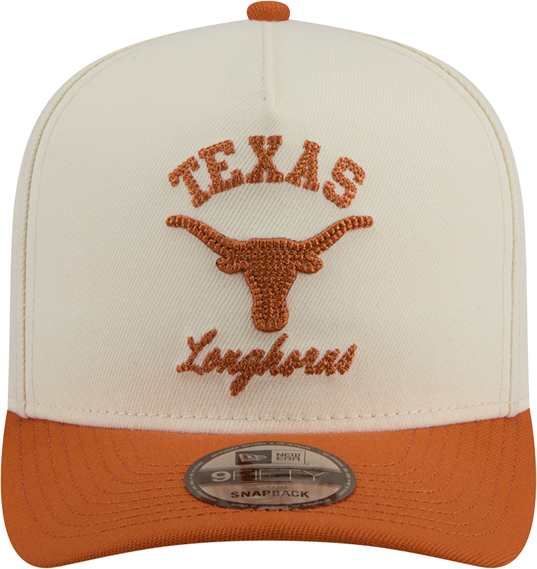 Texas Longhorns New Era Arched Ivory A-Frame 9FIFTY Snapback Hat - Pro Jersey Sports