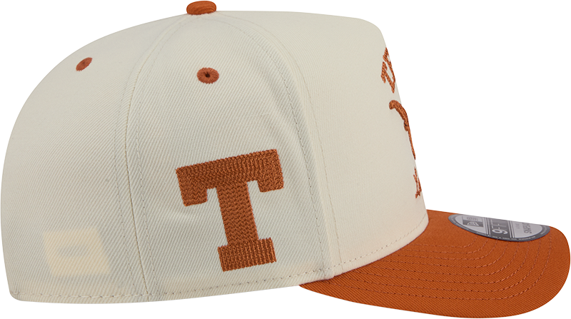 Texas Longhorns New Era Arched Ivory A-Frame 9FIFTY Snapback Hat - Pro Jersey Sports
