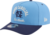 North Carolina Tar Heels New Era Blue A-Frame 9FIFTY Snapback Hat-Mascot Logo - Pro Jersey Sports