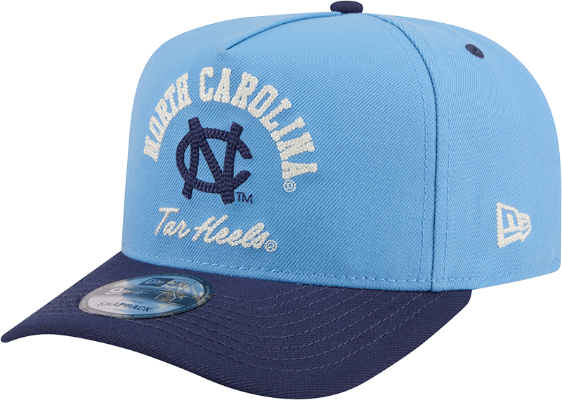 North Carolina Tar Heels New Era Blue A-Frame 9FIFTY Snapback Hat-Mascot Logo - Pro Jersey Sports