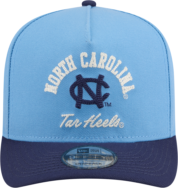 North Carolina Tar Heels New Era Blue A-Frame 9FIFTY Snapback Hat-Mascot Logo - Pro Jersey Sports