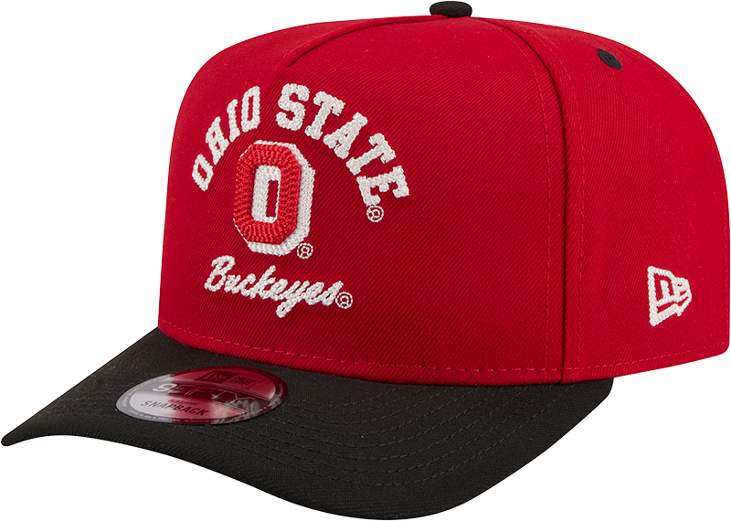 Ohio State Buckeyes New Era Arched Red A-Frame 9FIFTY Snapback Hat - Pro Jersey Sports