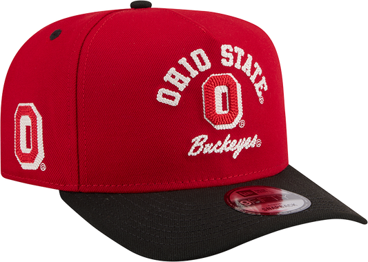 Ohio State Buckeyes New Era Arched Red A-Frame 9FIFTY Snapback Hat - Pro Jersey Sports