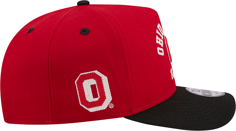 Ohio State Buckeyes New Era Arched Red A-Frame 9FIFTY Snapback Hat - Pro Jersey Sports