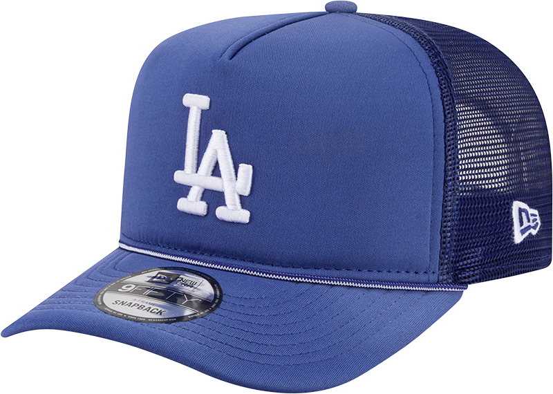 Los Angeles Dodgers New Era Blue Worn A-Frame 9FIFTY Trucker Snapback Hat