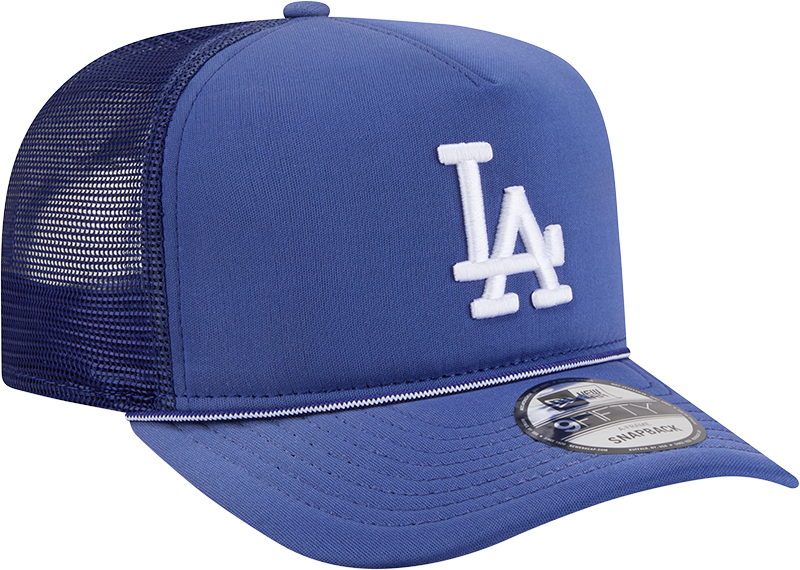 Los Angeles Dodgers New Era Blue Worn A-Frame 9FIFTY Trucker Snapback Hat