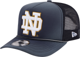 Notre Dame Fighting Irish New Era Navy Fade Rope 9FIFTY A-FRAME Trucker Snapback Hat - Pro Jersey Sports