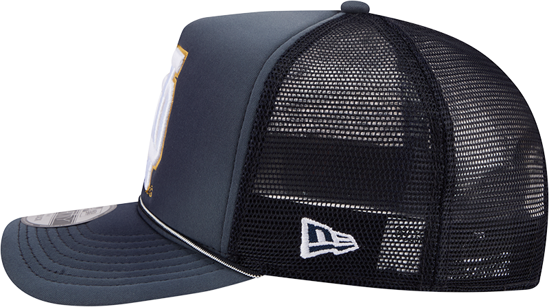 Notre Dame Fighting Irish New Era Navy Fade Rope 9FIFTY A-FRAME Trucker Snapback Hat - Pro Jersey Sports