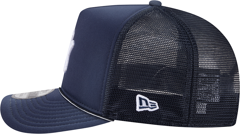 New York Yankees New Era Navy Worn A-Frame 9FIFTY Trucker Snapback Hat