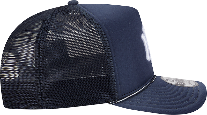 New York Yankees New Era Navy Worn A-Frame 9FIFTY Trucker Snapback Hat