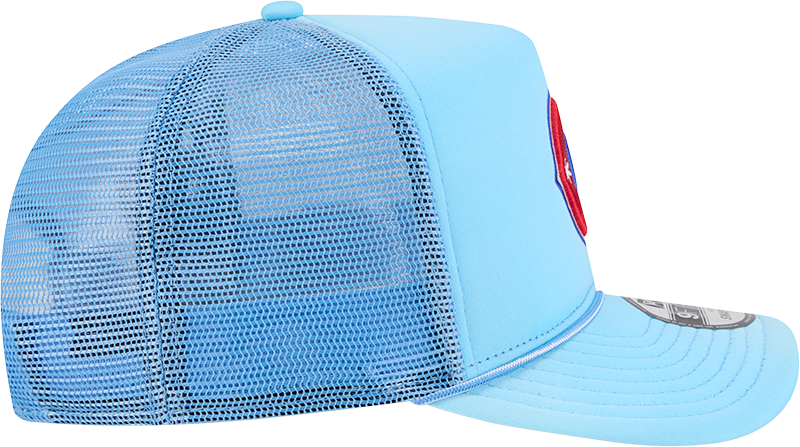 Chicago Cubs New Era Blue Worn A-Frame 9FIFTY Trucker Snapback Hat