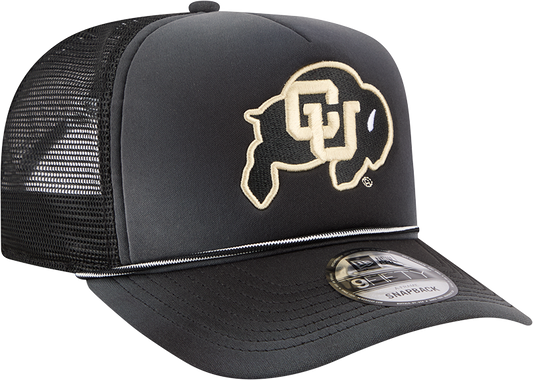 Colorado Buffaloes New Era Black Fade Rope 9FIFTY A-FRAME Trucker Snapback Hat - Pro Jersey Sports
