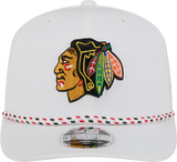 Chicago Blackhawks New Era White Rope 9SEVENTY Stretch-Snap Adjustable Hat - Pro Jersey Sports