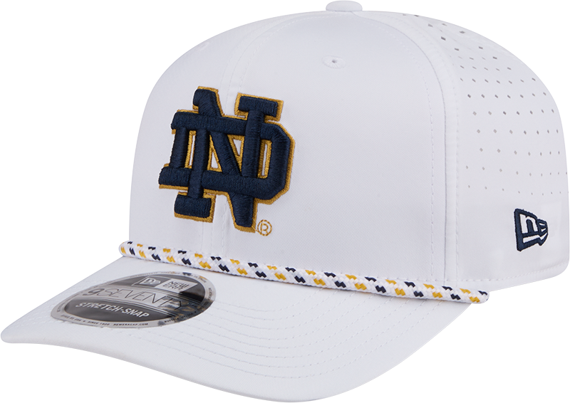 Notre Dame Fighting Irish New Era Team White Rope 9SEVENTY Stretch-Snap Adjustable Hat - Pro Jersey Sports