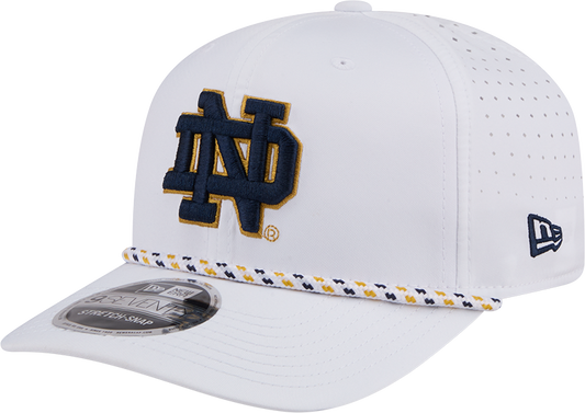 Notre Dame Fighting Irish New Era Team White Rope 9SEVENTY Stretch-Snap Adjustable Hat - Pro Jersey Sports