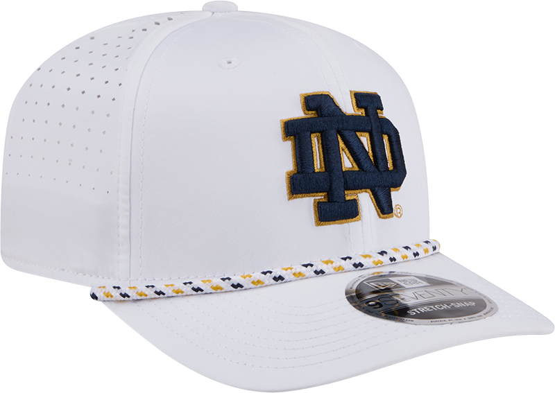 Notre Dame Fighting Irish New Era Team White Rope 9SEVENTY Stretch-Snap Adjustable Hat - Pro Jersey Sports