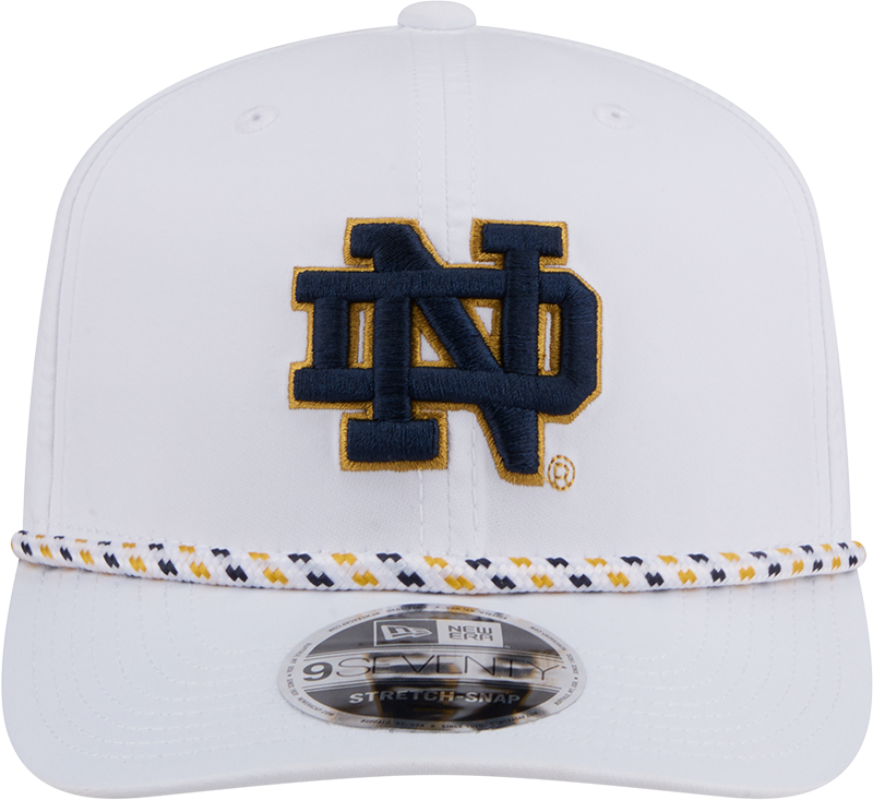 Notre Dame Fighting Irish New Era Team White Rope 9SEVENTY Stretch-Snap Adjustable Hat - Pro Jersey Sports