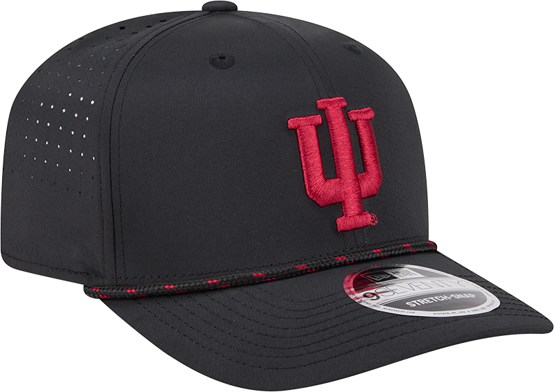 Indiana Hoosiers New Era Black Rope 9SEVENTY Stretch-Snap...