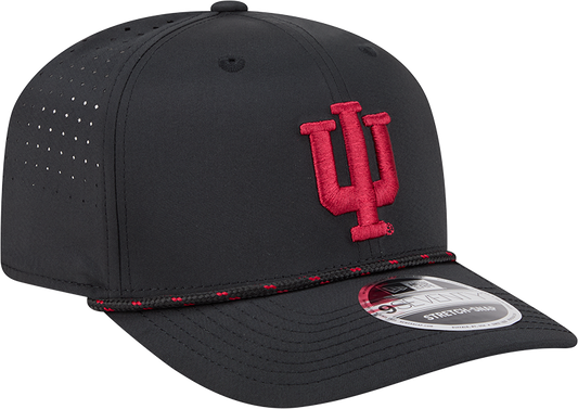 Indiana Hoosiers New Era Black Rope 9SEVENTY Stretch-Snap Adjustable Hat - Pro Jersey Sports