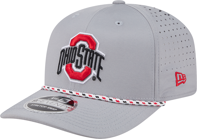 Ohio State Buckeyes New Era Grey Rope 9SEVENTY Stretch-Snap Adjustable Hat - Pro Jersey Sports