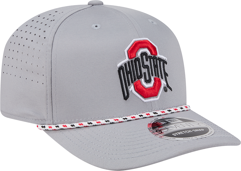 Ohio State Buckeyes New Era Grey Rope 9SEVENTY Stretch-Snap Adjustable Hat - Pro Jersey Sports