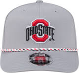 Ohio State Buckeyes New Era Grey Rope 9SEVENTY Stretch-Snap Adjustable Hat - Pro Jersey Sports