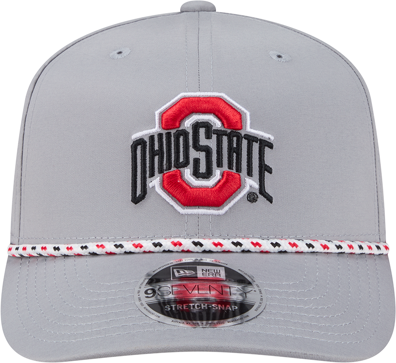 Ohio State Buckeyes New Era Grey Rope 9SEVENTY Stretch-Snap Adjustable Hat - Pro Jersey Sports