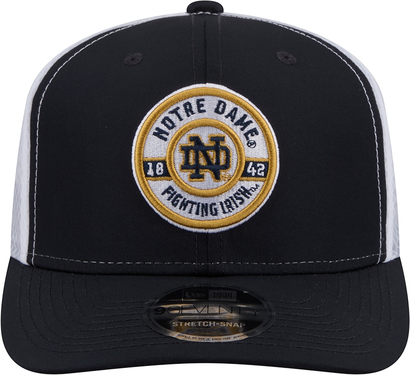 Men's Notre Dame Fighting Irish New Era Navy/White 9SEVENTY Trucker Stretch Snap Hat - Pro Jersey Sports
