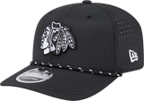 Chicago Blackhawks New Era Black Rope 9SEVENTY Stretch-Snap Adjustable Hat - Pro Jersey Sports