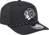 Chicago Blackhawks New Era Black Rope 9SEVENTY Stretch-Snap Adjustable Hat - Pro Jersey Sports