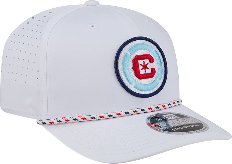 Chicago Fire New Era White Sport Rope 9SEVENTY Stretch Snap Adjustable Hat