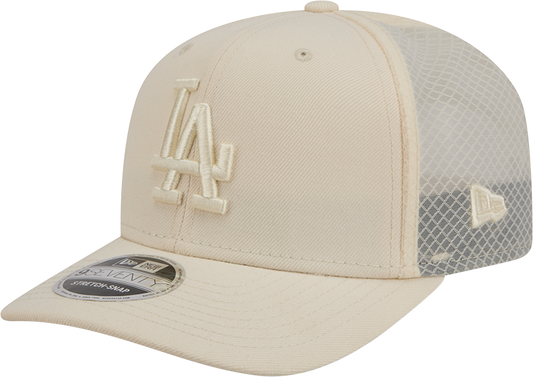 Men's Los Angeles Dodgers New Era Light Beige Color Pack 9SEVENTY Trucker Adjustable Hat