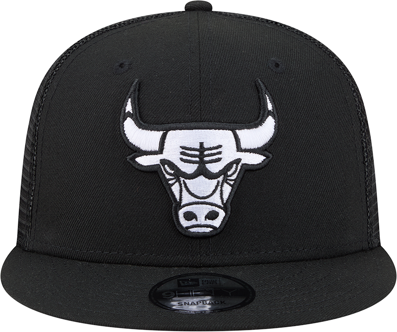 Chicago Bulls New Era Black & White 9FIFTY Trucker Snapback Hat
