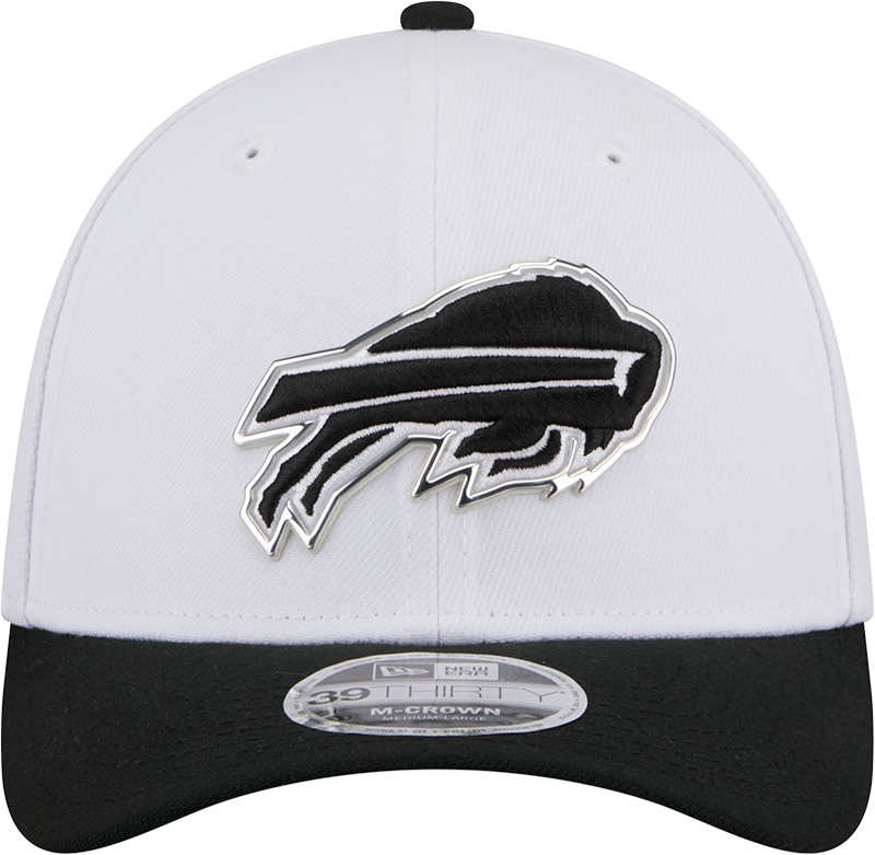 Buffalo Bills New Era White/Black 2026 NFL Draft 39THIRTY M-Crown Flex Hat