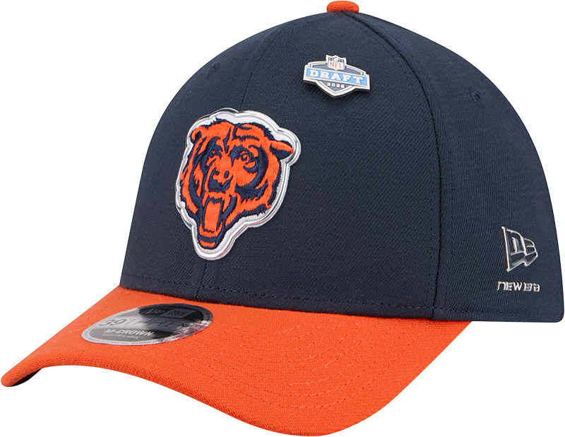 Chicago Bears New Era Navy/Orange 2026 NFL Draft 39THIRTY M-Crown Flex Hat