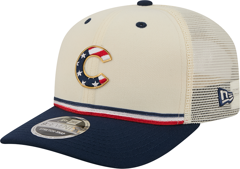 Chicago Cubs New Era 250th Independence Day 2 Tone Ivory/Navy 9SEVENTY Trucker Hat
