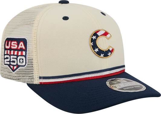 Chicago Cubs New Era 250th Independence Day 2 Tone Ivory/Navy 9SEVENTY Trucker Hat