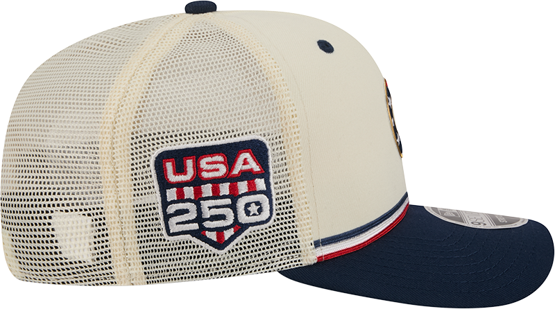 Chicago Cubs New Era 250th Independence Day 2 Tone Ivory/Navy 9SEVENTY Trucker Hat