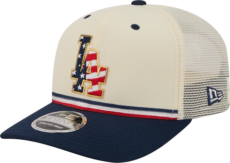 Los Angeles Dodgers New Era 250th Independence Day 2 Tone Ivory/Navy 9SEVENTY Trucker Hat