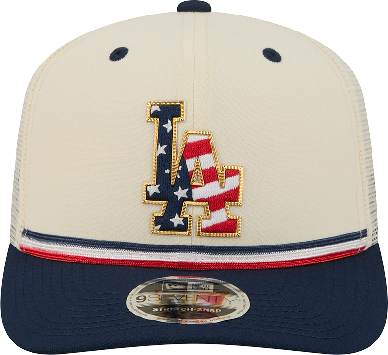 Los Angeles Dodgers New Era 250th Independence Day 2 Tone Ivory/Navy 9SEVENTY Trucker Hat