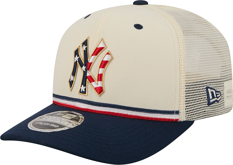 New York Yankees New Era 250th Independence Day 2 Tone Ivory/Navy 9SEVENTY Trucker Hat