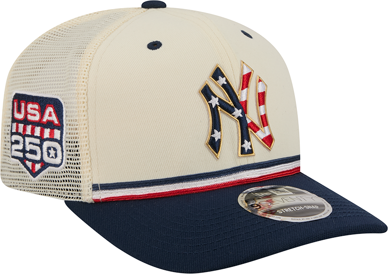 New York Yankees New Era 250th Independence Day 2 Tone Ivory/Navy 9SEVENTY Trucker Hat