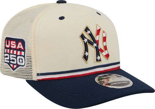 New York Yankees New Era 250th Independence Day 2 Tone Ivory/Navy 9SEVENTY Trucker Hat